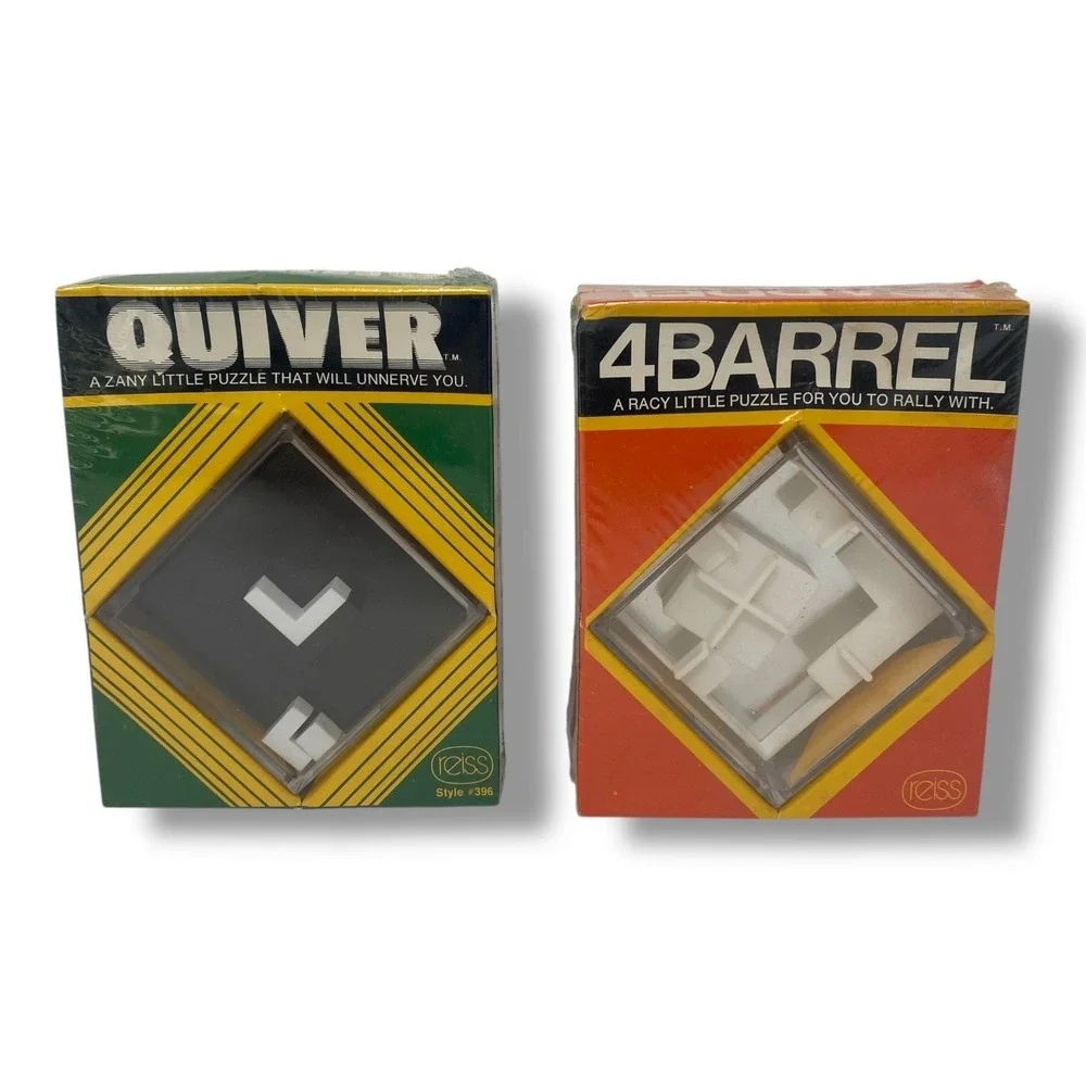 Vintage Quiver (1976) and 4Barrel (1977) Puzzle‎ Games Sealed NOS Paragon Reiss